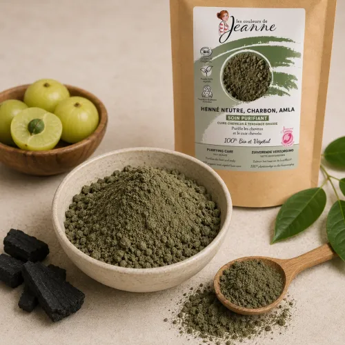 Soin Purifiant Henné Neutre, Charbon & Amla Bio - Les Couleurs de Jeanne Soin Purifiant Henné Neutre, Charbon & Amla Bio - Les Couleurs de Jeanne thumbnail 2