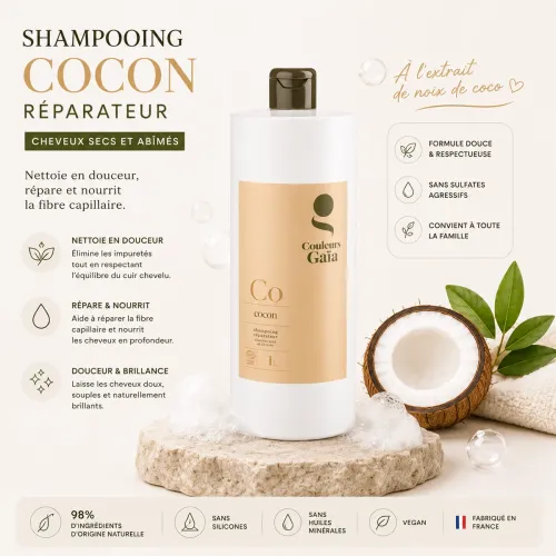 Shampoing Cocon 1 litre – Couleurs Gaïa thumbnail 1