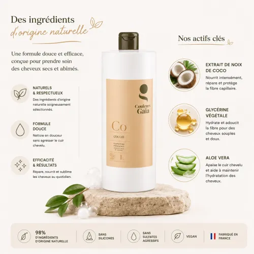 Shampoing Cocon 1 litre – Couleurs Gaïa thumbnail 2