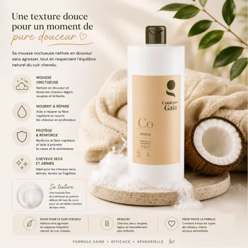 Shampoing Cocon 1 litre – Couleurs Gaïa thumbnail 3