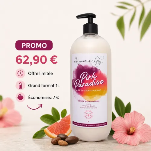 Après-shampoing "Pink Paradise" 1 litre – Les Secrets de Loly thumbnail 1