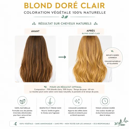 Golden Light Blonde Herbal Hair Color – Phitofilos thumbnail 4