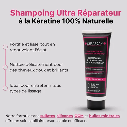 Shampoing ultra-réparateur kératine format voyage