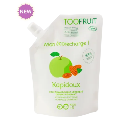 Eco-Recharge Shampoing Dermo-Apaisant Kapidoux Bio Pomme-Amande – TOOFRUIT