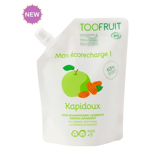 Eco-Recharge Shampoing Dermo-Apaisant Kapidoux Bio Pomme-Amande – TOOFRUIT Eco-Recharge Shampoing Dermo-Apaisant Kapidoux Bio Pomme-Amande – TOOFRUIT
