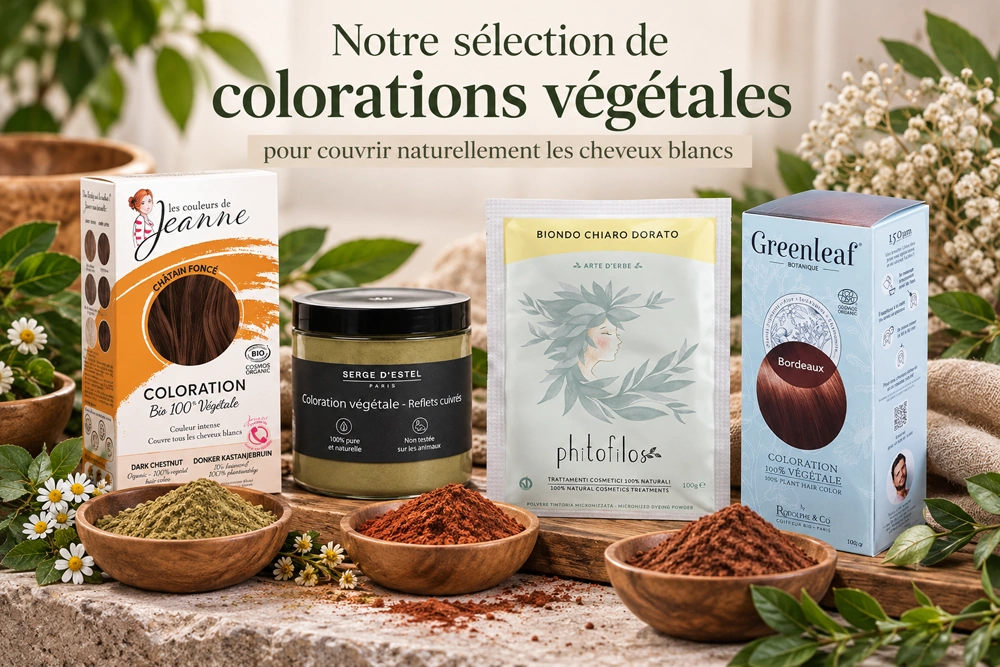 Sélection de colorations végétales pour cheveux blancs