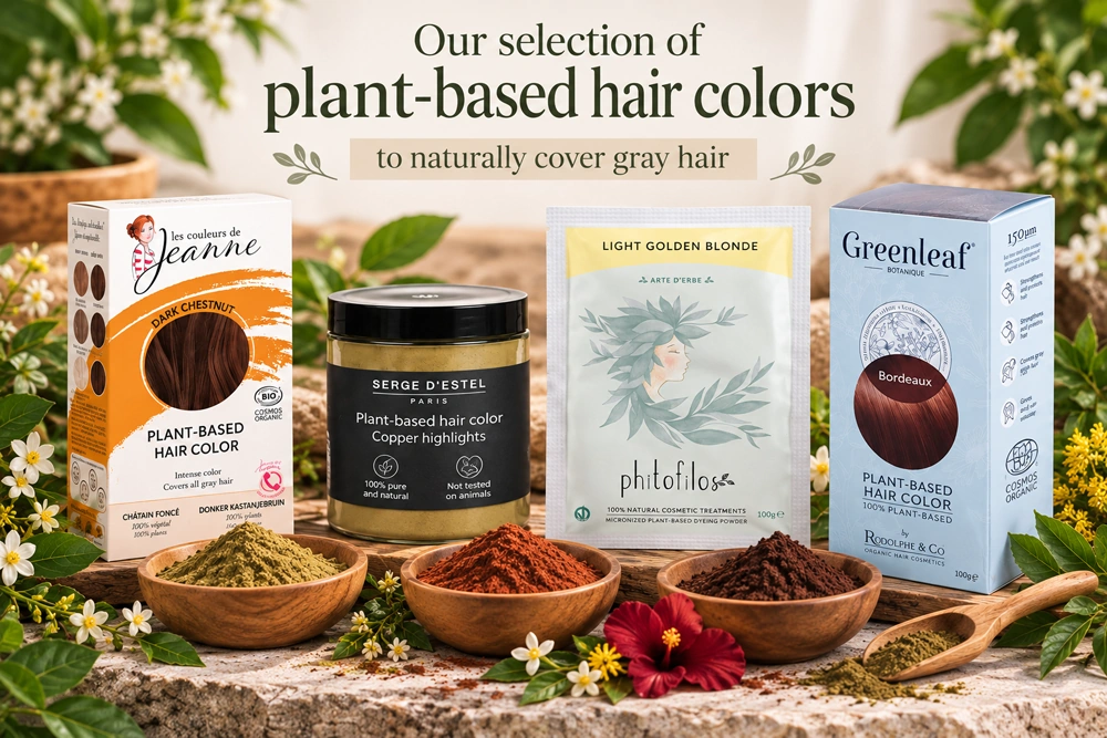 Selection of plant-based hair colors for grey hair